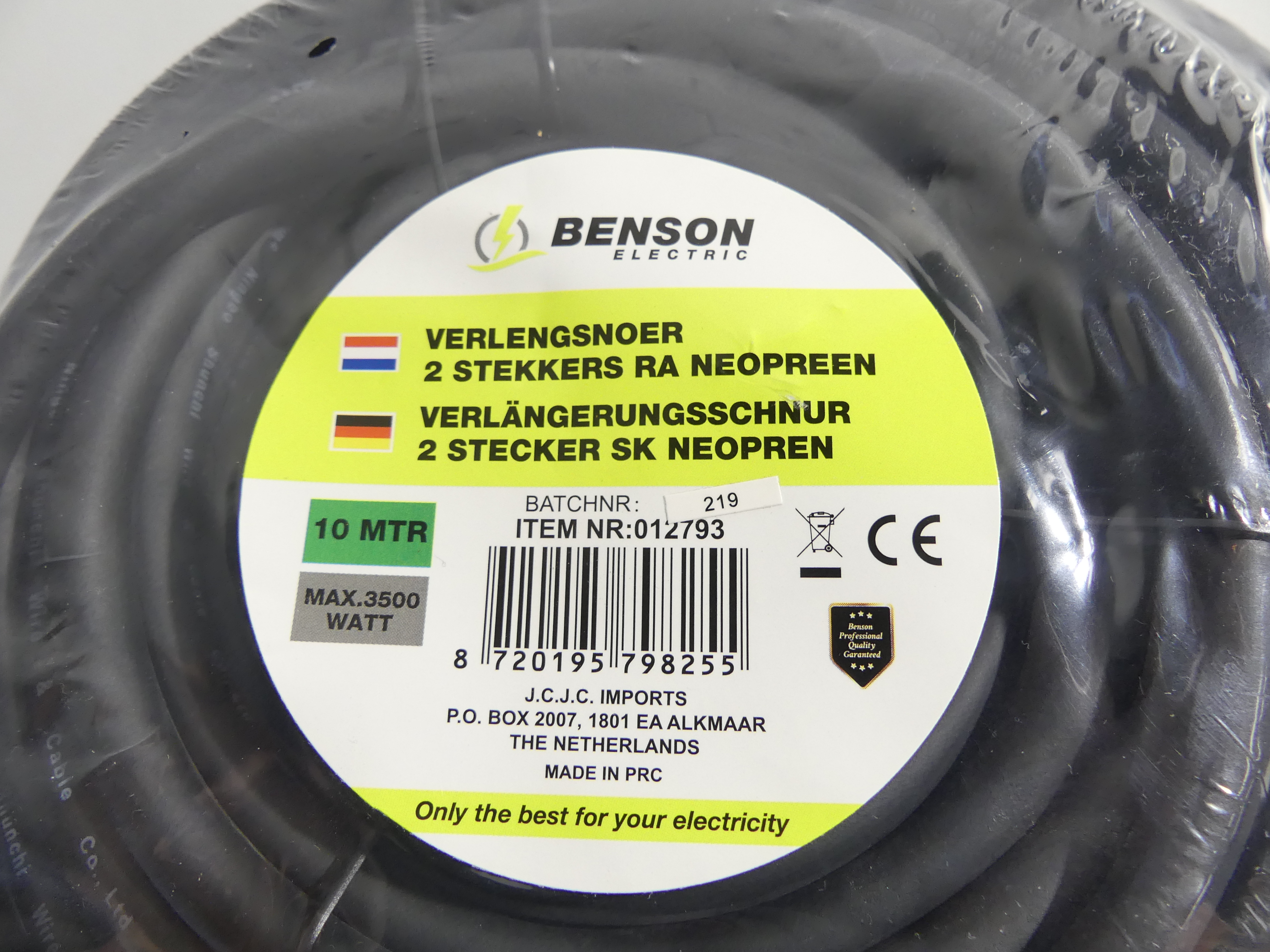 Benson verlengsnoer 10 meter