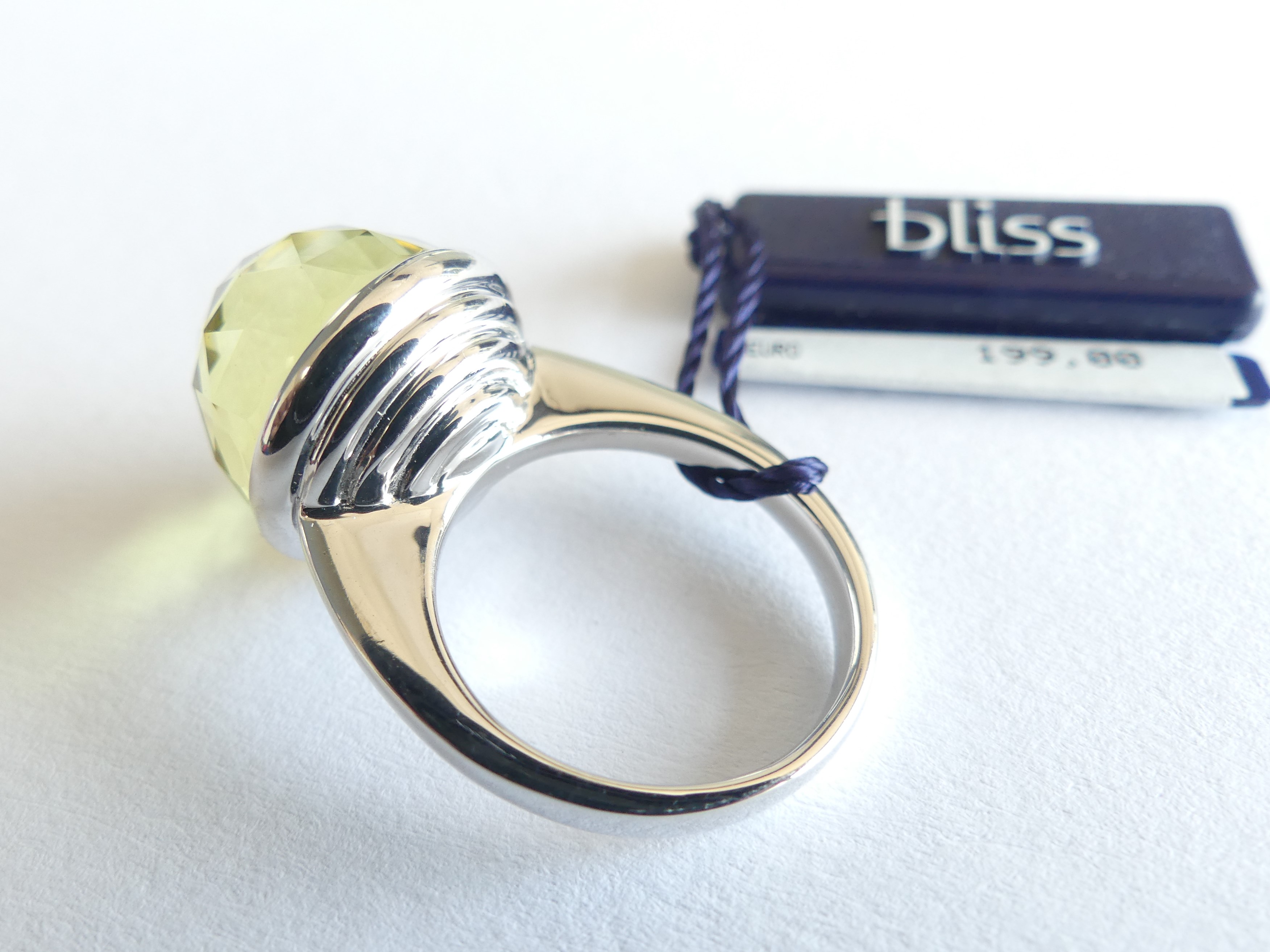 Bliss zilveren ring met groene zirkonia en klein diamantje, maat 14.5