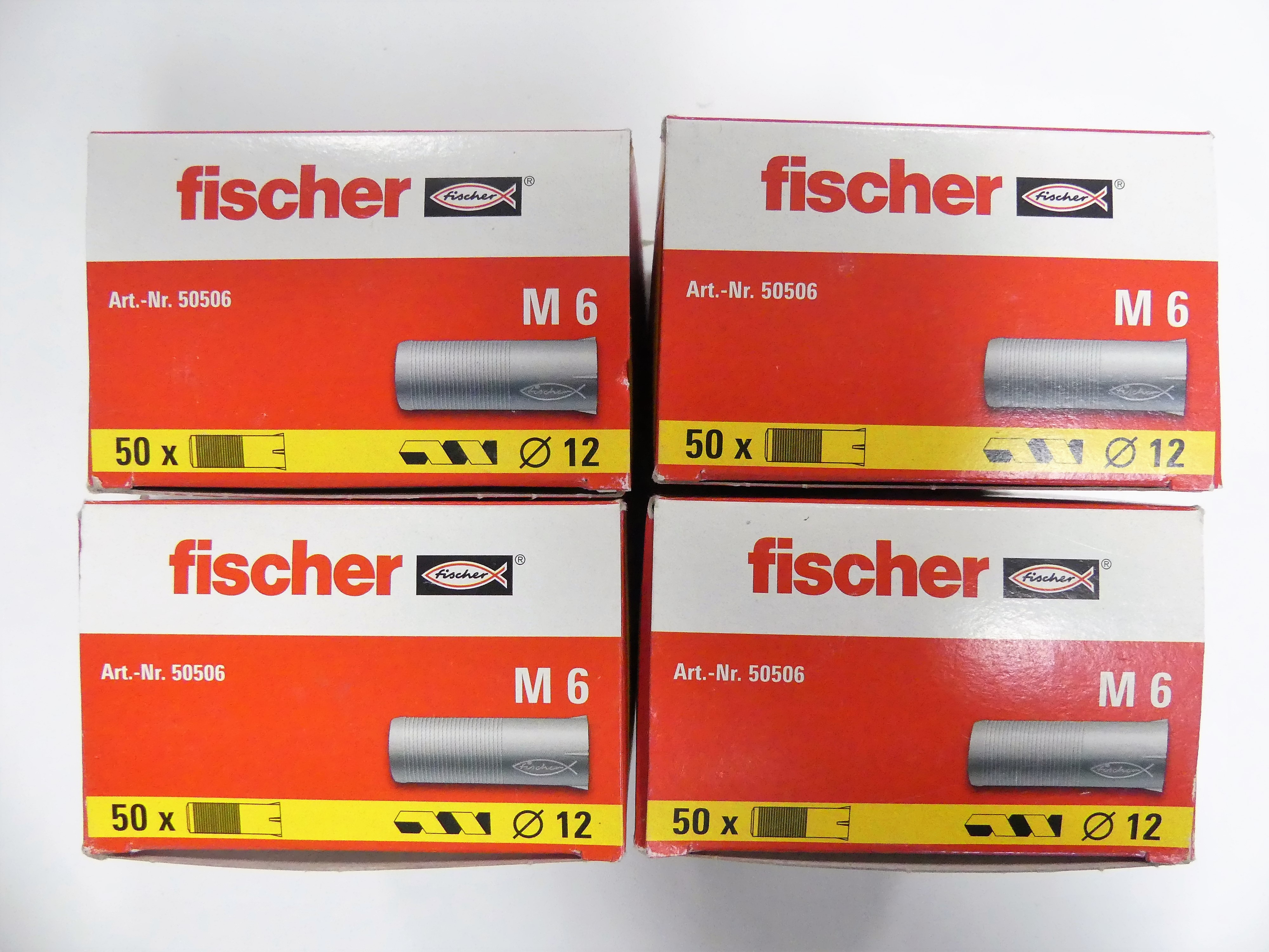 4x50 stuks Fischer M6 nylon keilbout plug 