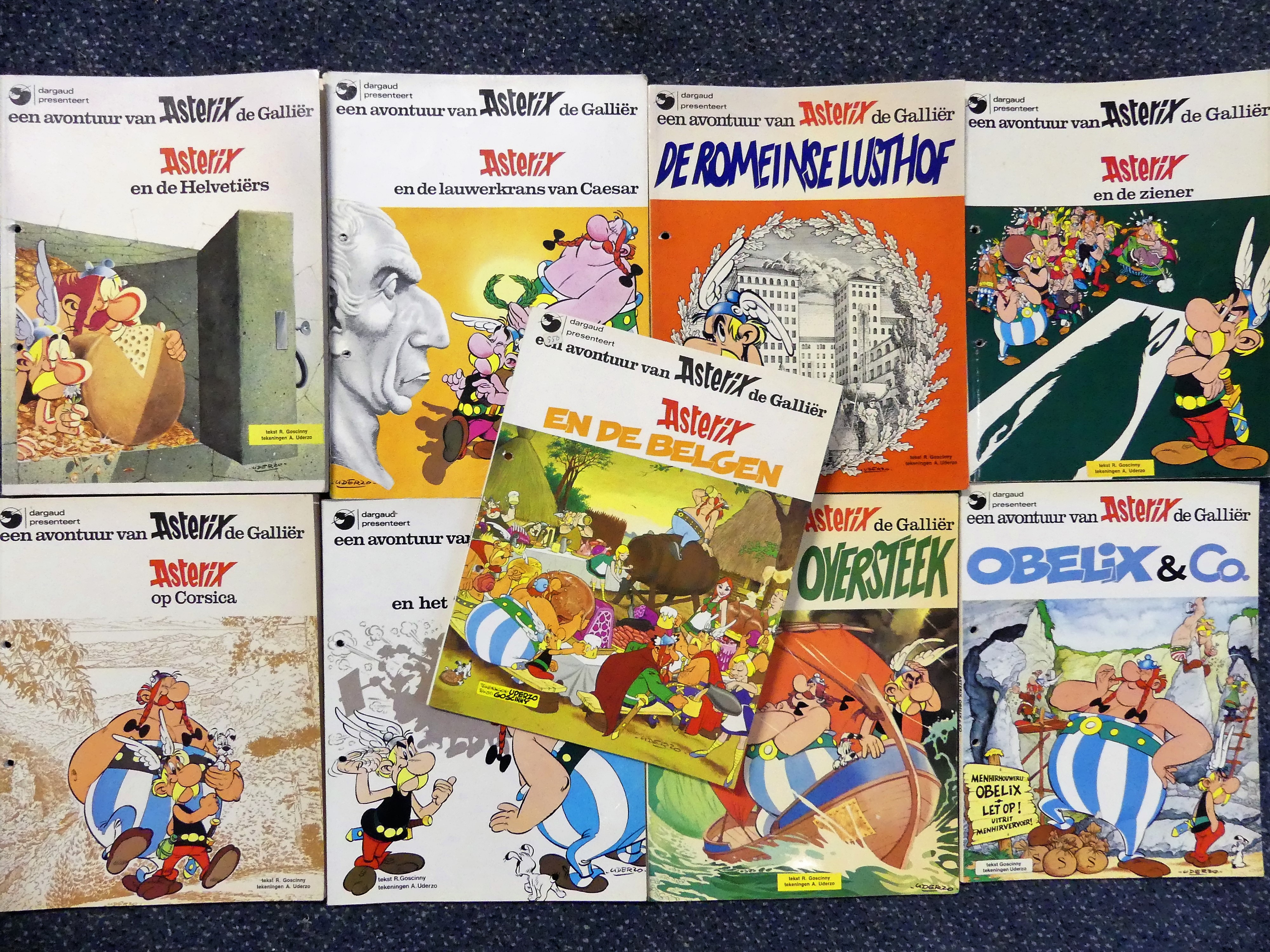 9 Stripalbums Asterix, Goscinny, 1970-1979 
