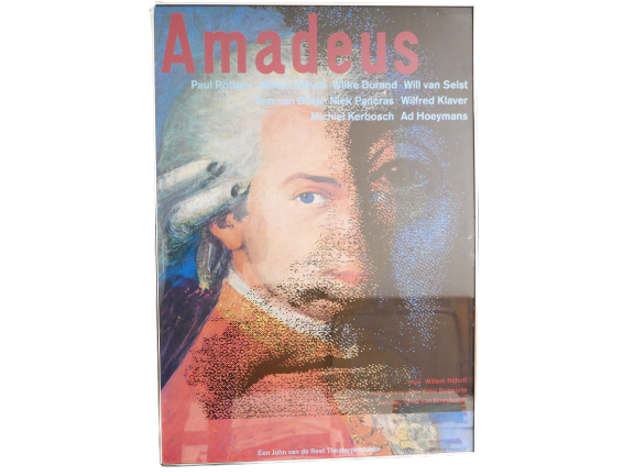 Theateraffiche Amadeus 83x118 cm in lijst