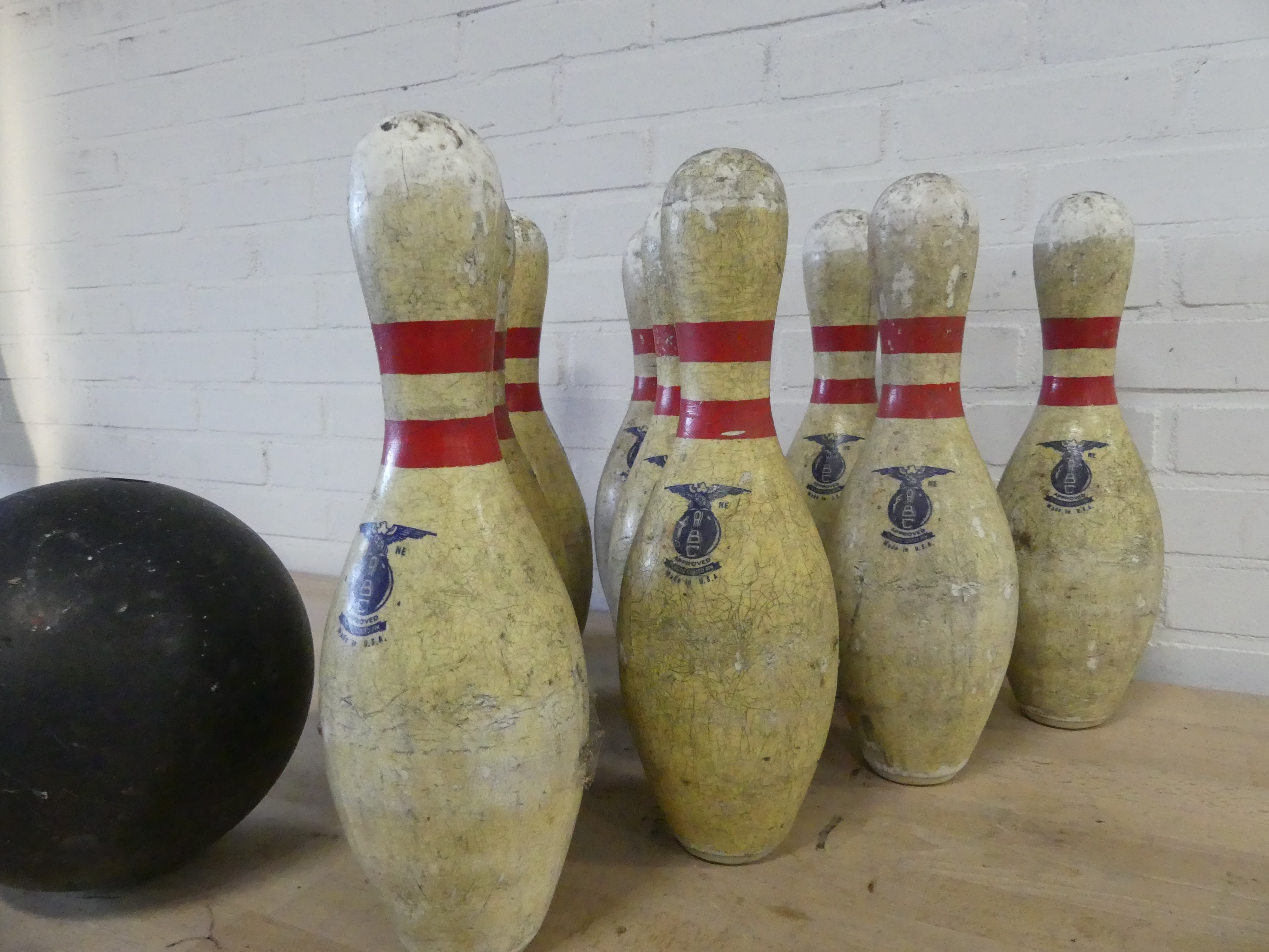 10 Vintage bowling pins net AMF bowlingbal 