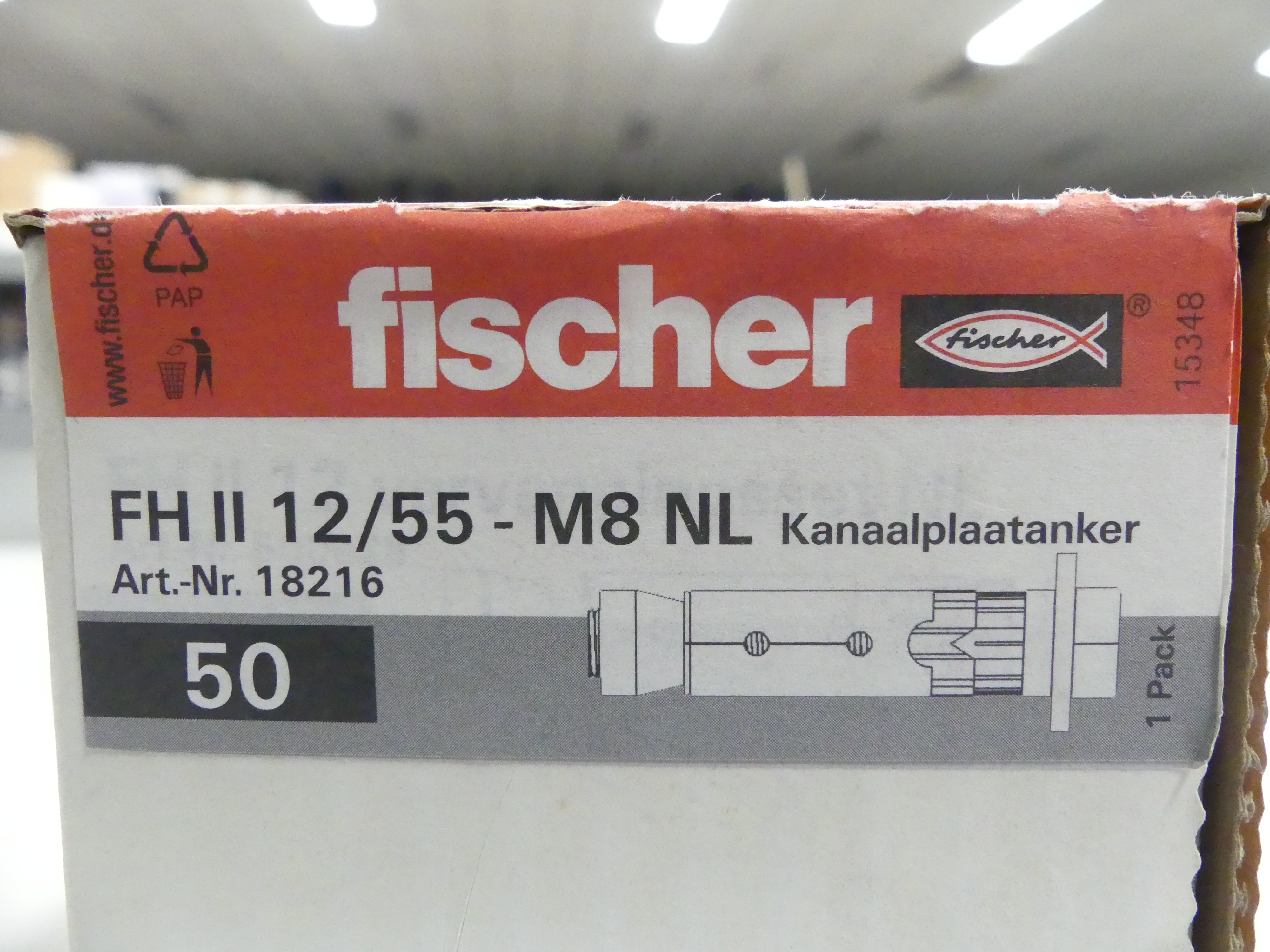 2x50 stuks Fischer kanaalplaatankers FH II 12/55 - M8 NL  
