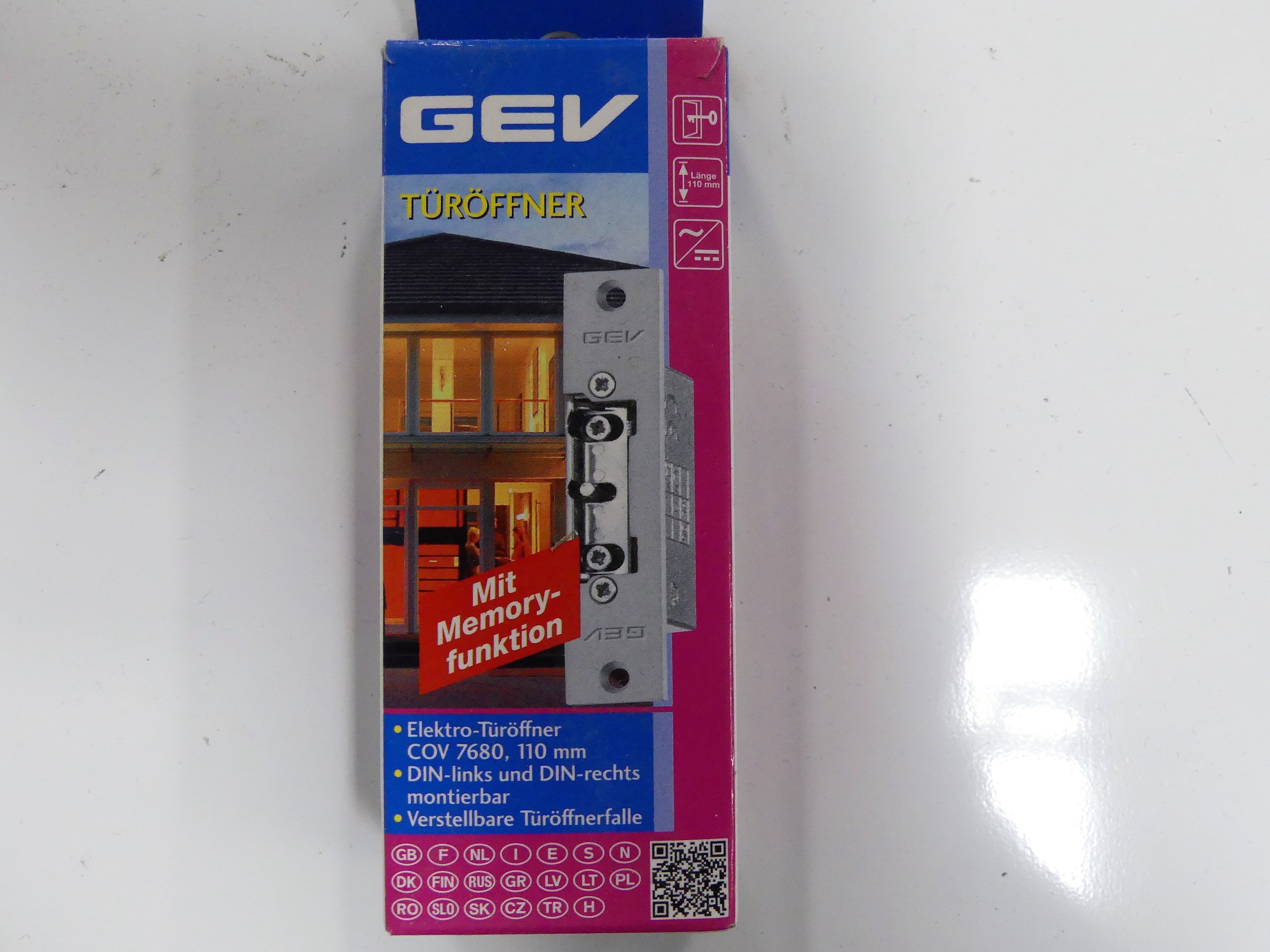 GEV elektrische deuropener met ontgrendeling 007680