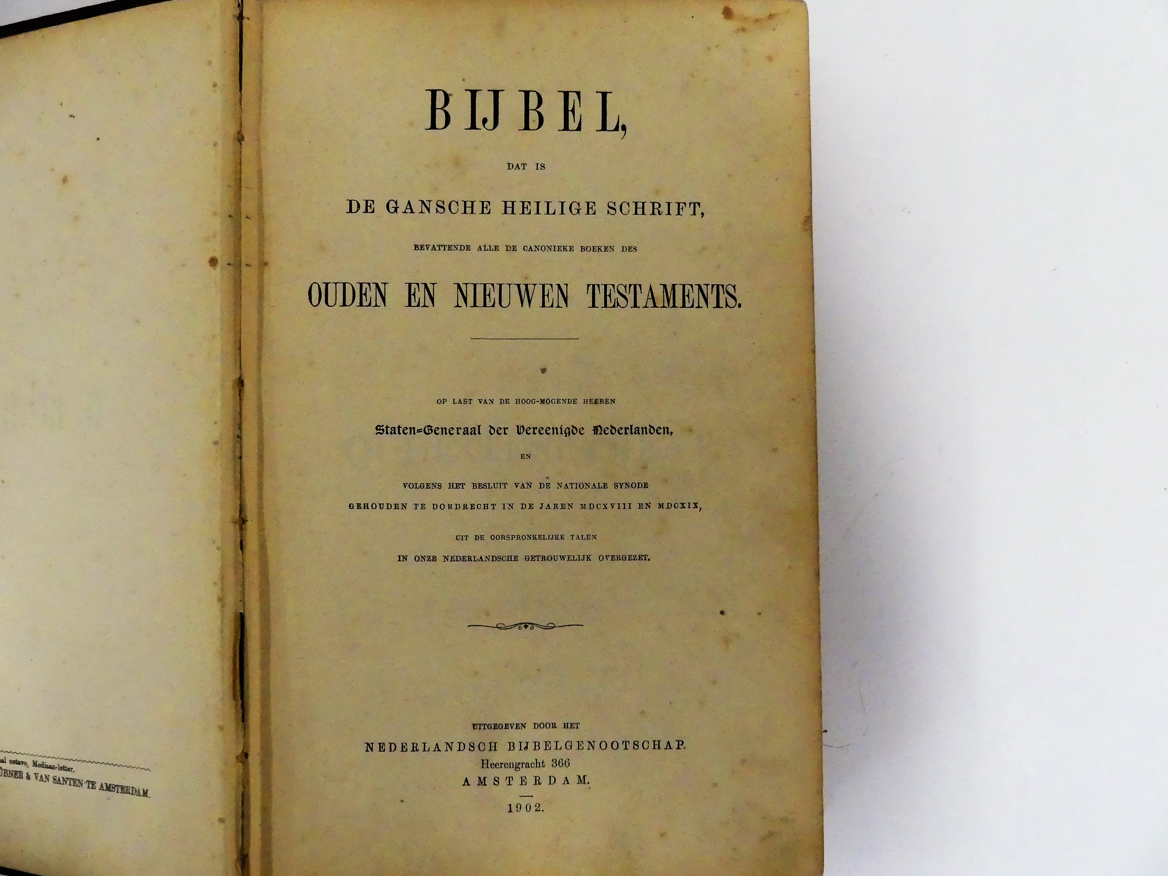 Antieke bijbel 1902, voorzien van personalia Beekman Kaapstad 