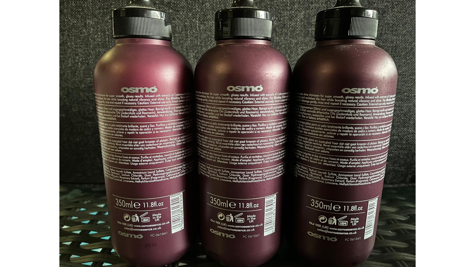 3 x Osmo blinding shine shampoo 