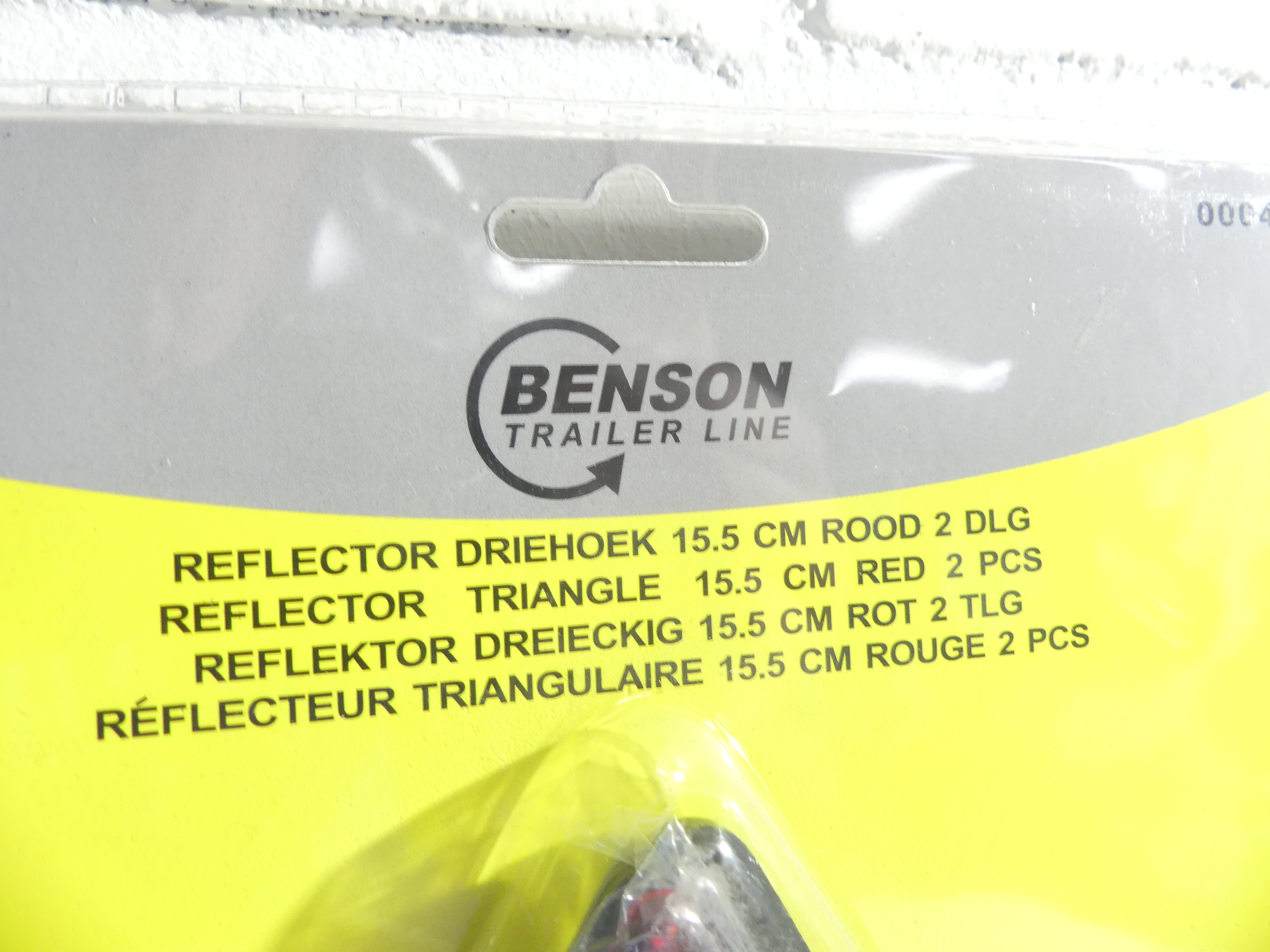 4x Benson trailer line reflector driehoek 15,5 cm rood 2-delig 