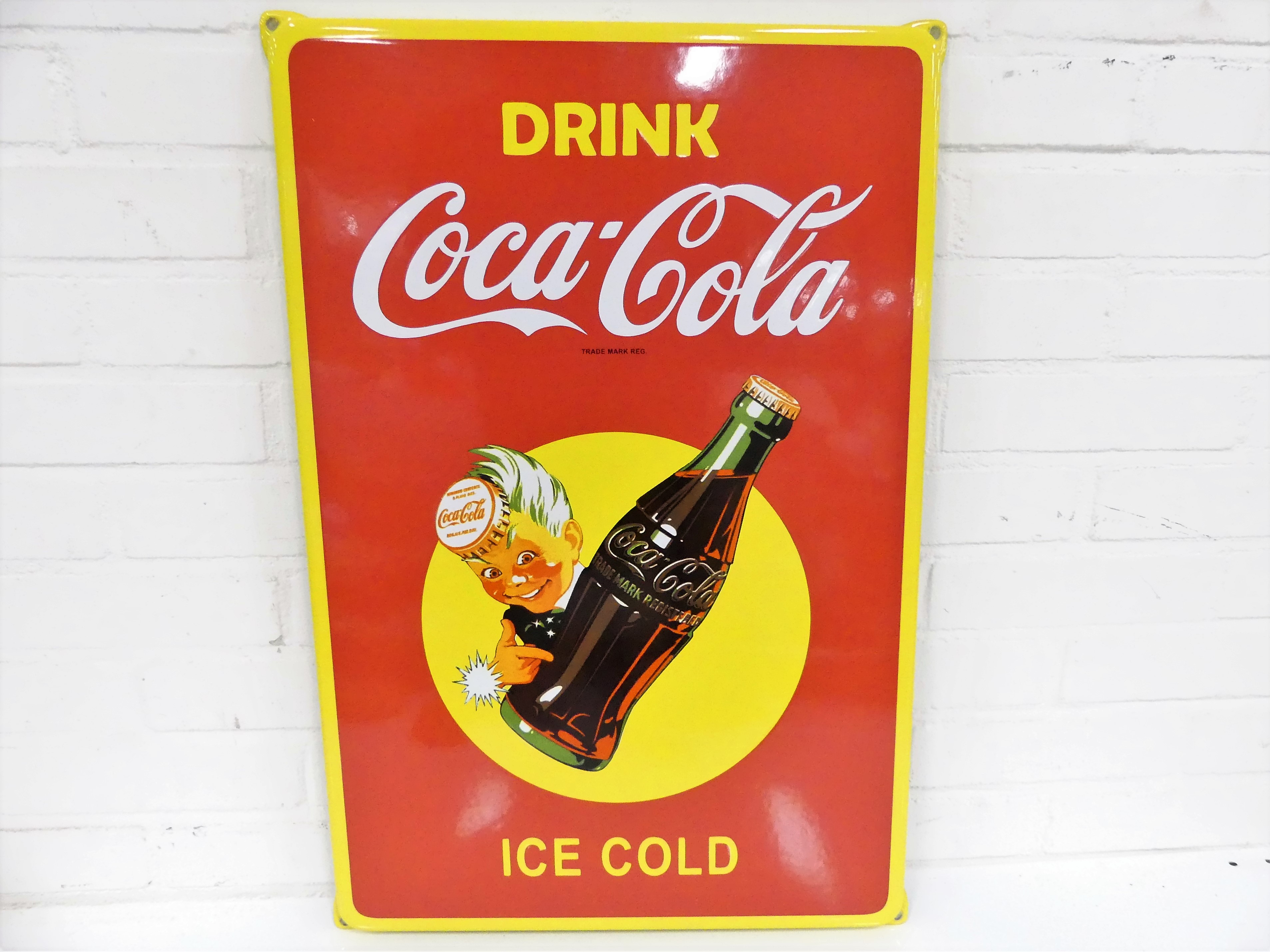 Emaille bord met oren, Coca Cola, 40x60 cm (BxH)