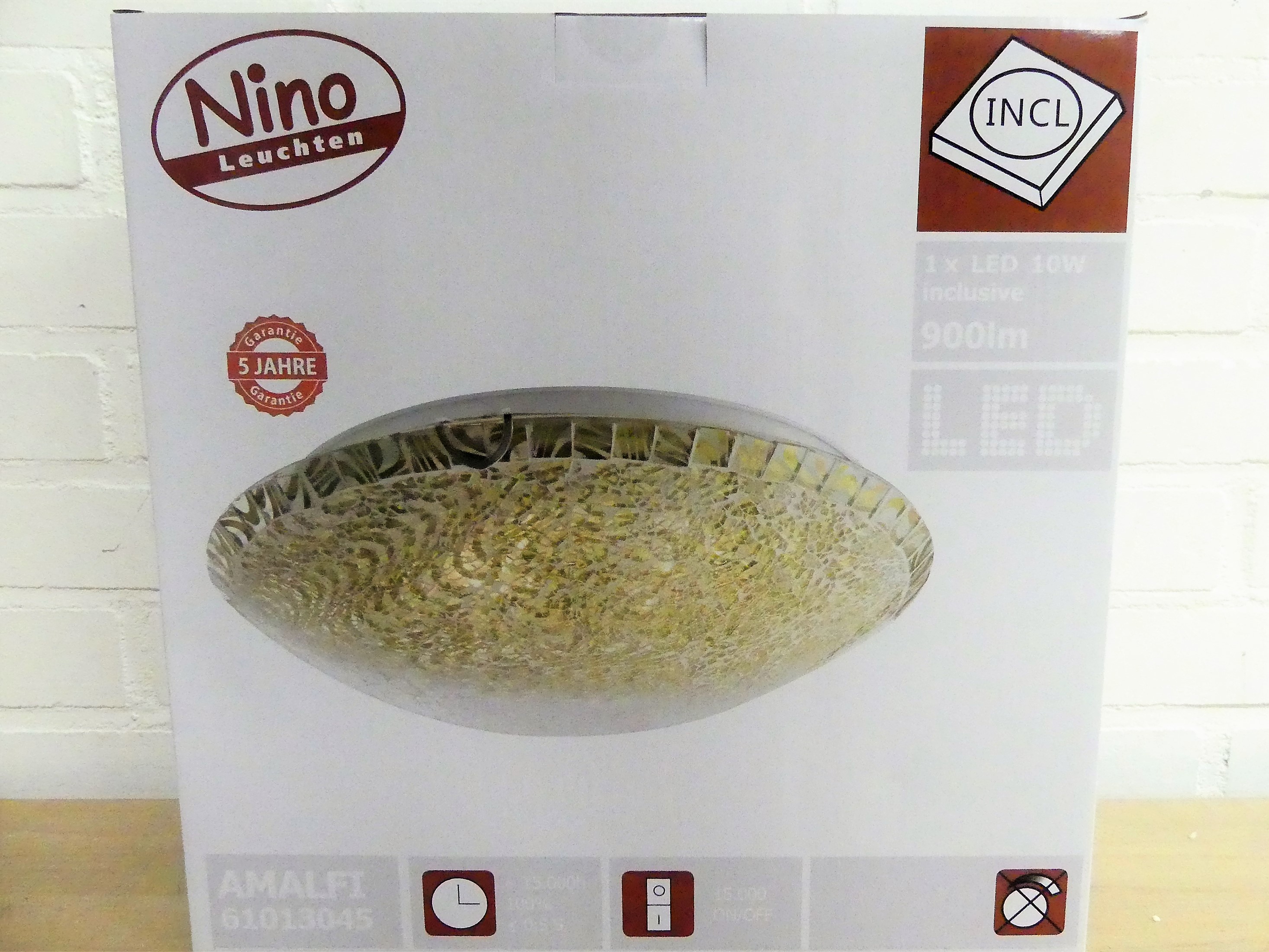 Nino LED plafondlamp Almafi goud 30 cm breed