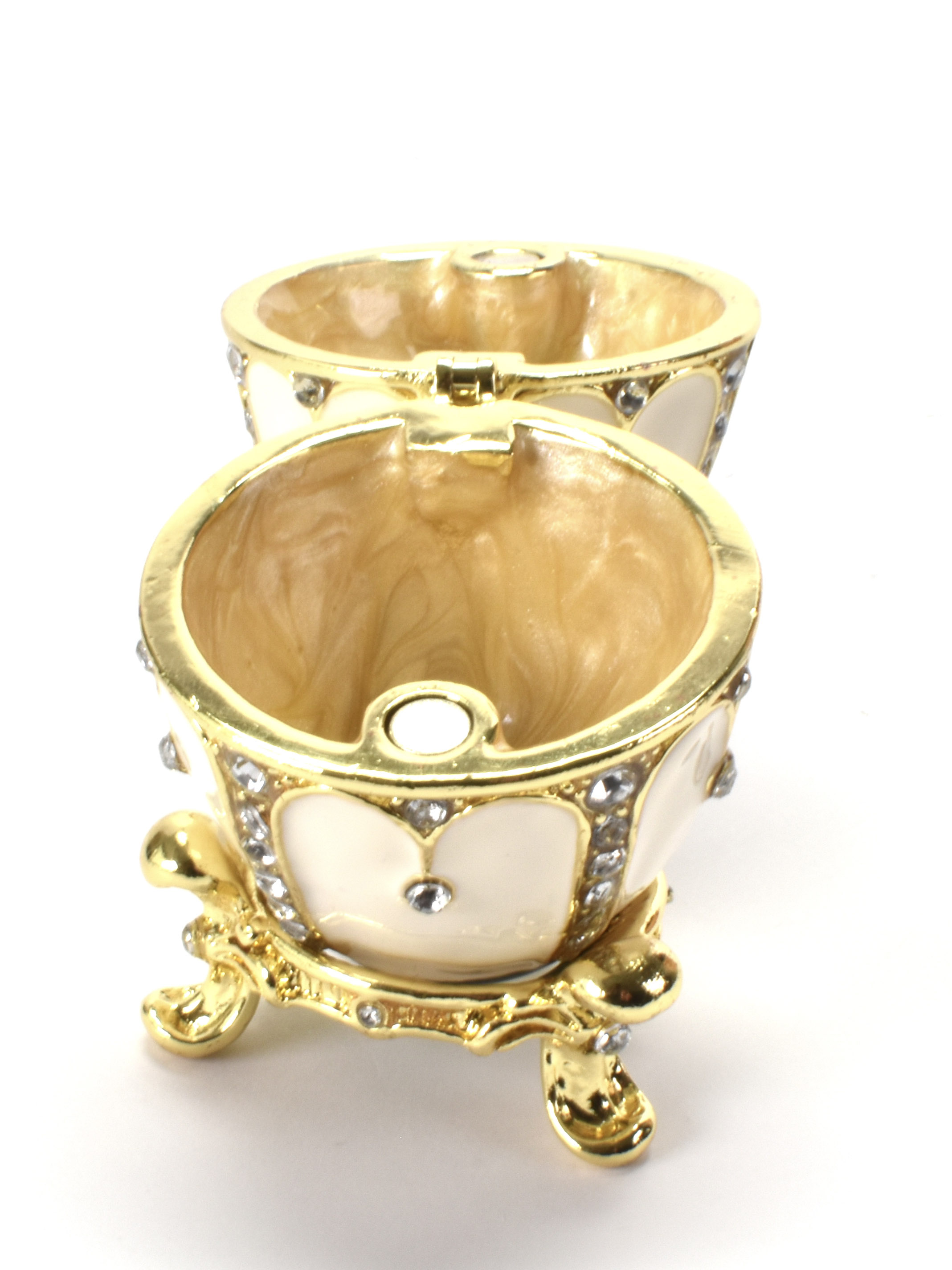 Ei op voet - in doosje - Fabergé stijl, van de Czars Collectie