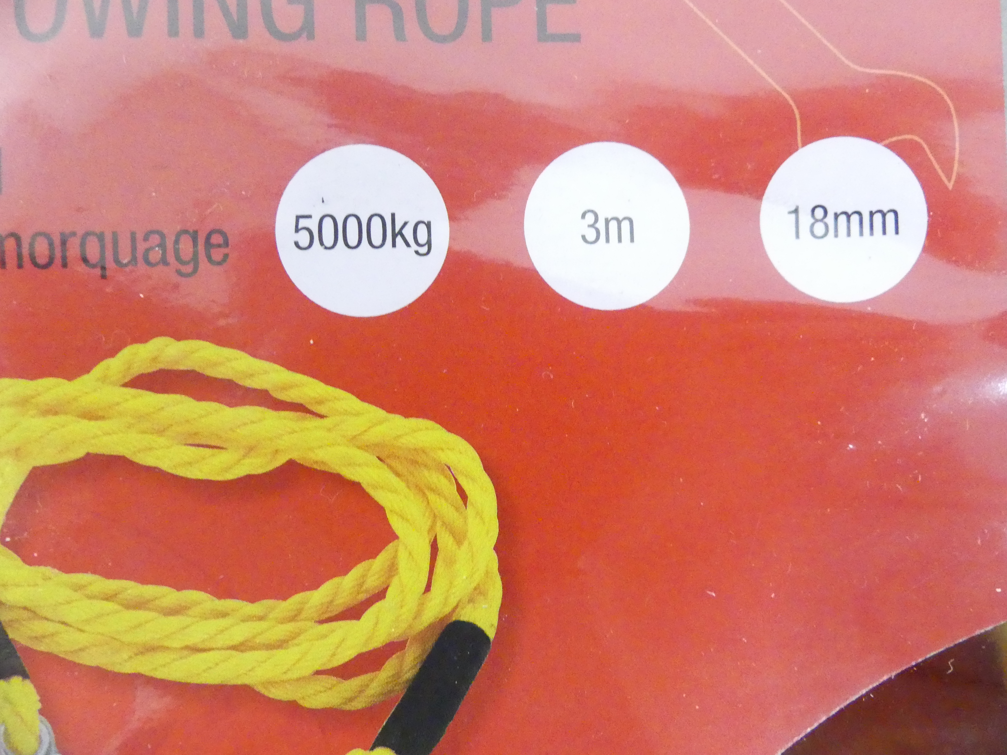 2x Carpoint sleepkabel 3 meter, maximaal 5000 Kg   