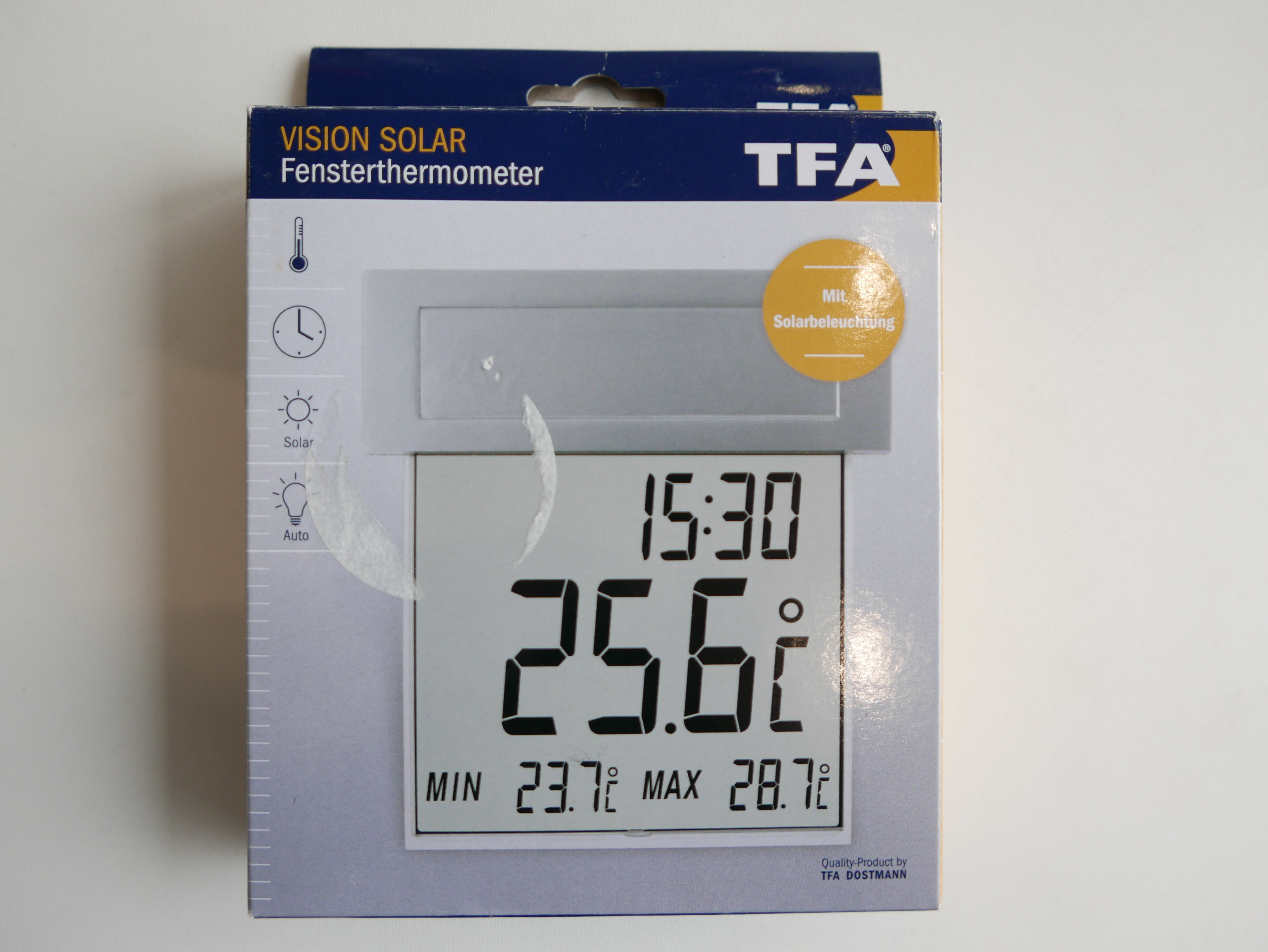 TFA raamthermometer op zonne-energie