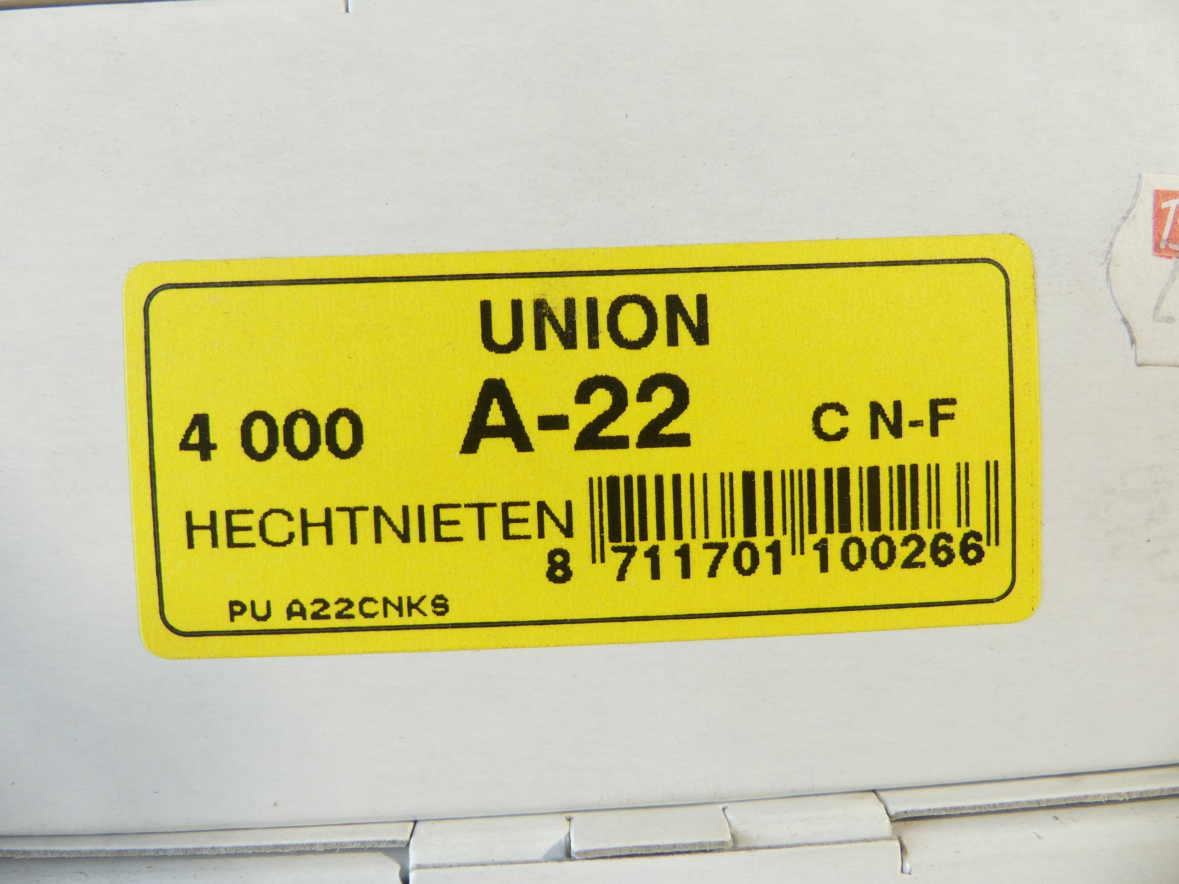 7x Union hechtnieten A-22 CNF, 4.000 stuks