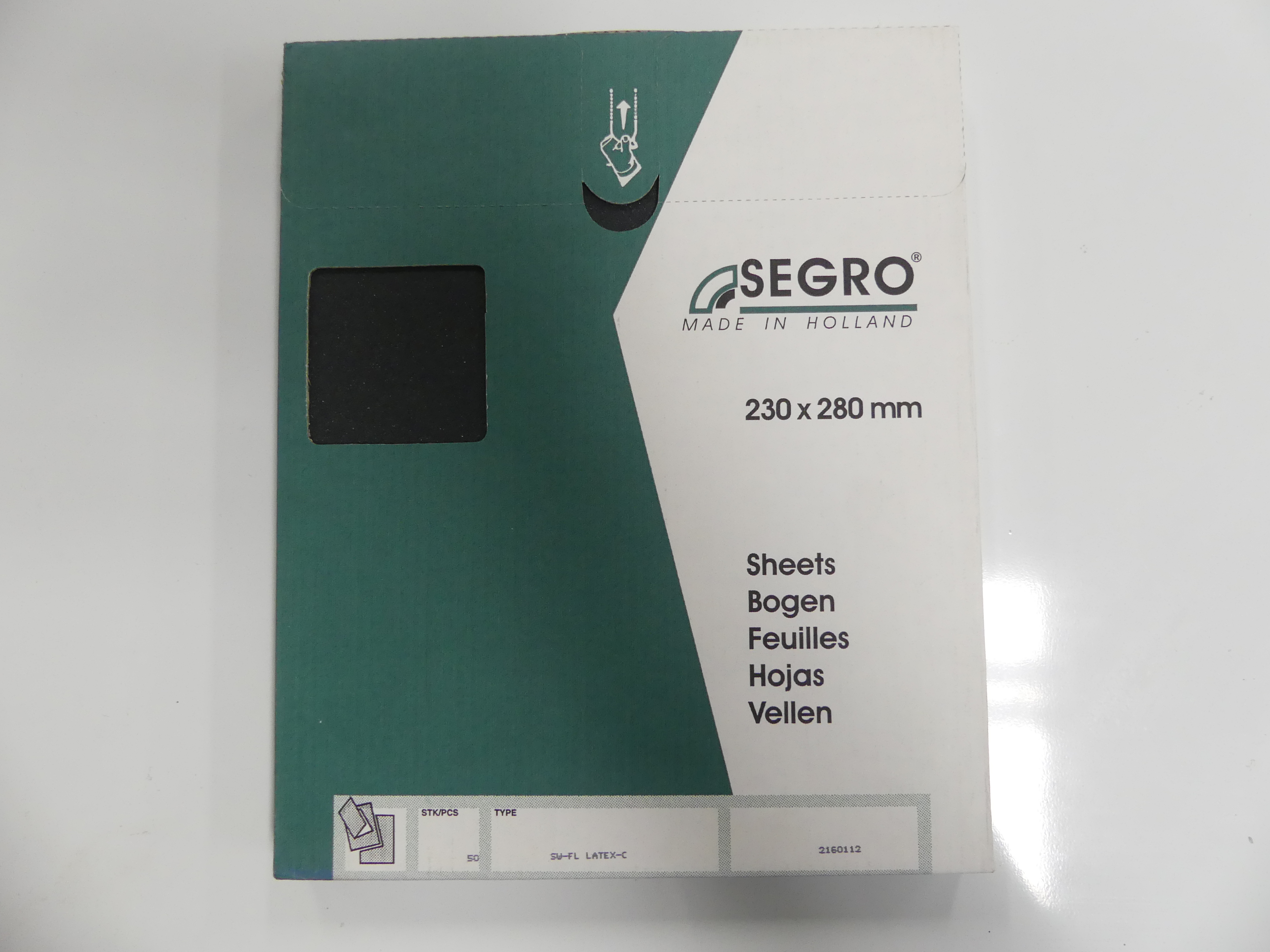 1 Verpakking Segro schuurvellen 230x280 mm, 50 stuks, SW-FL Latex-C 