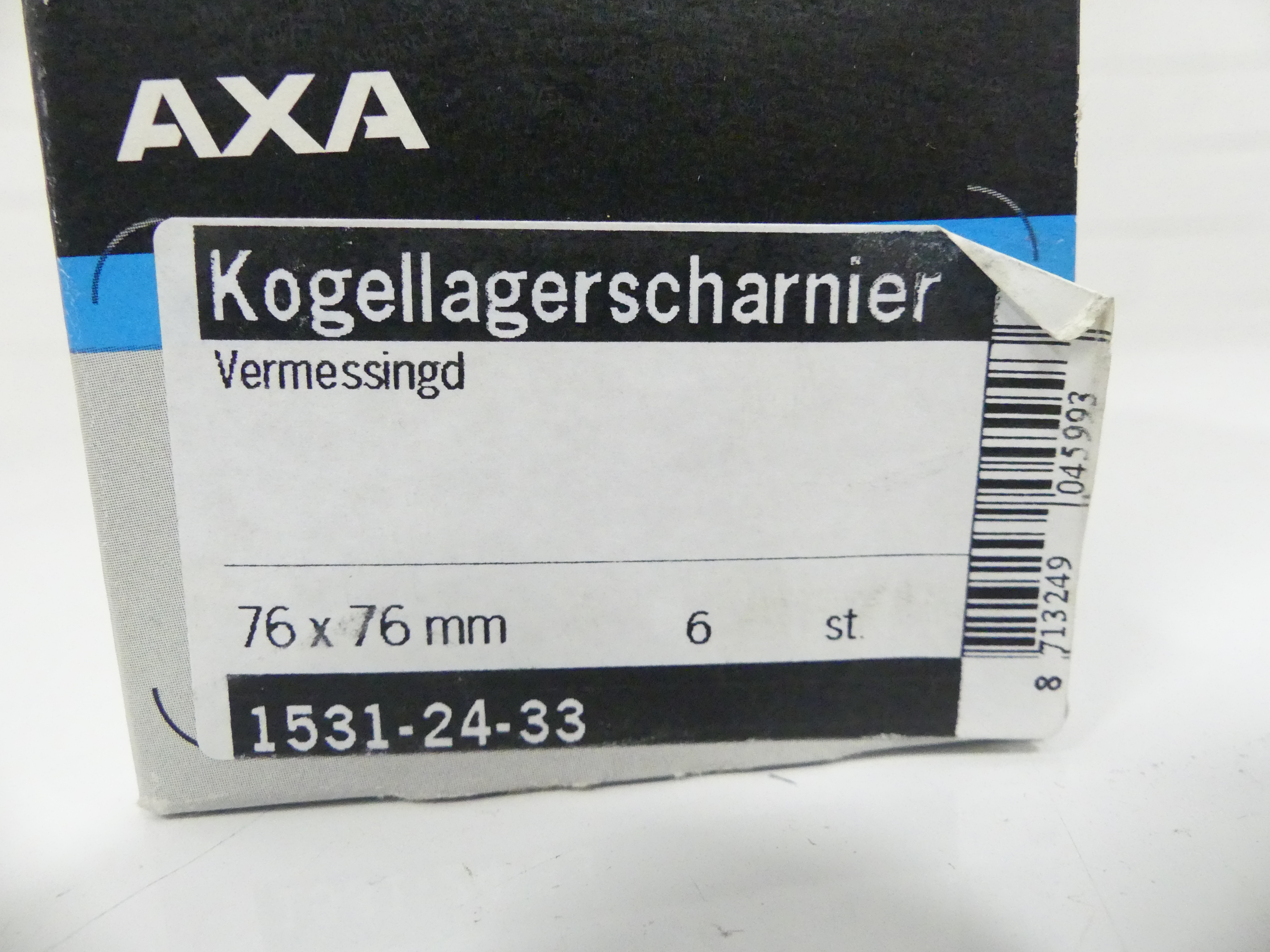 6x Axa kogellagerscharnier vermessingd 76x76 mm