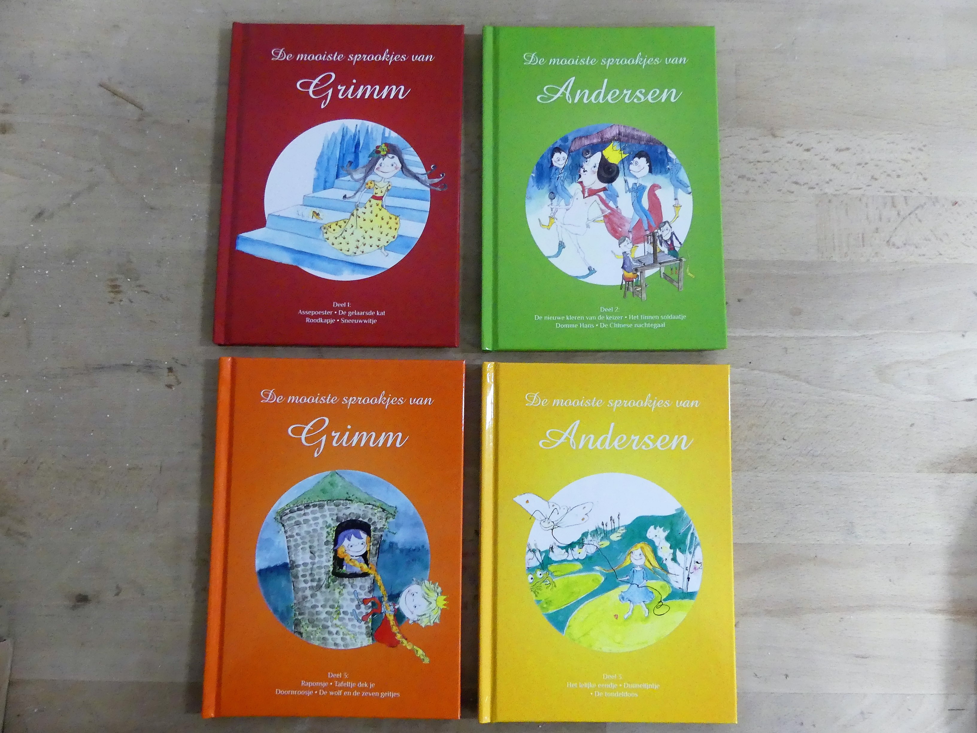 Set van 4 sprookjesboeken Grimm en Andersen   