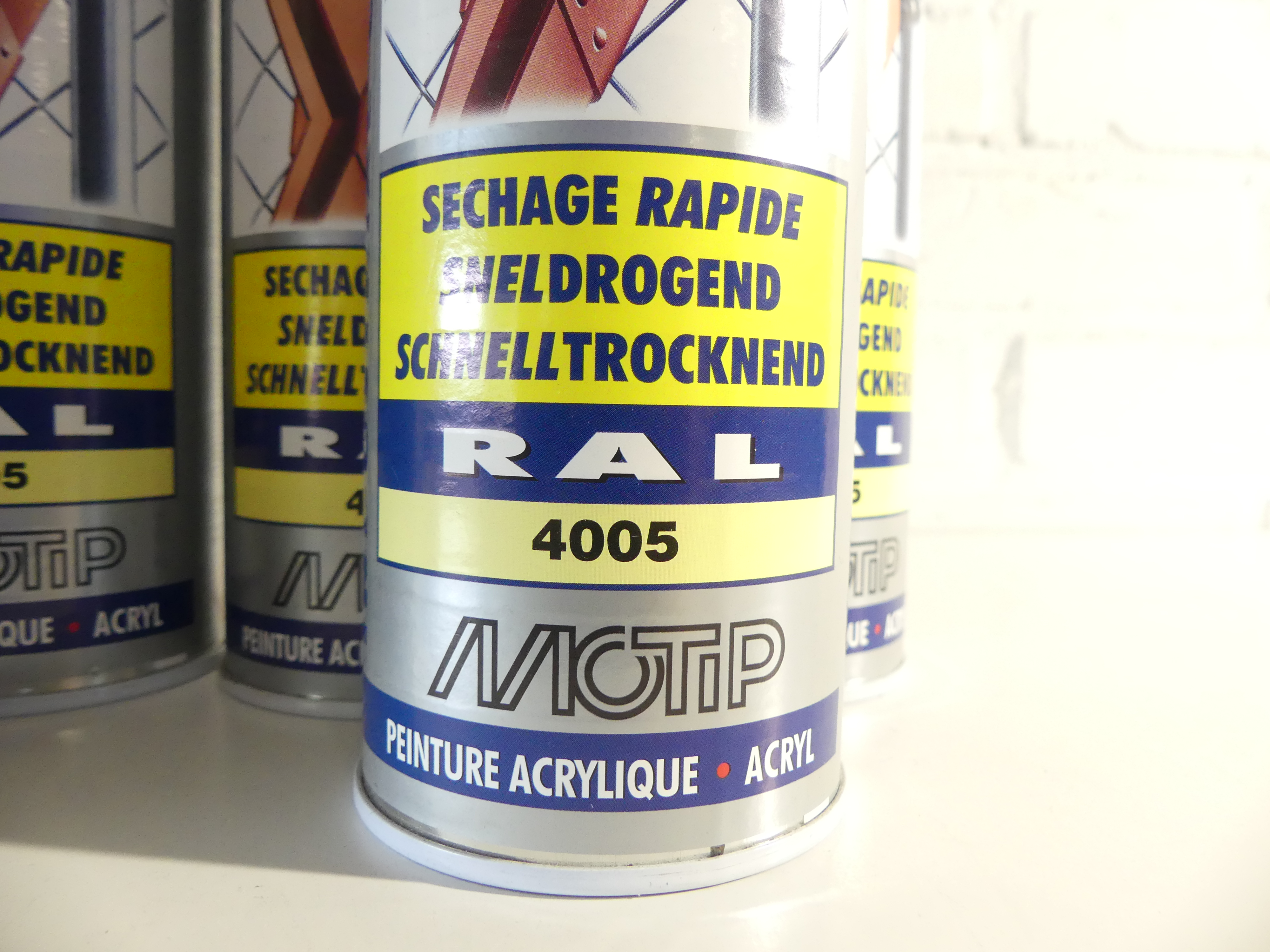 6x Motip industriële acryllak RAL 4005