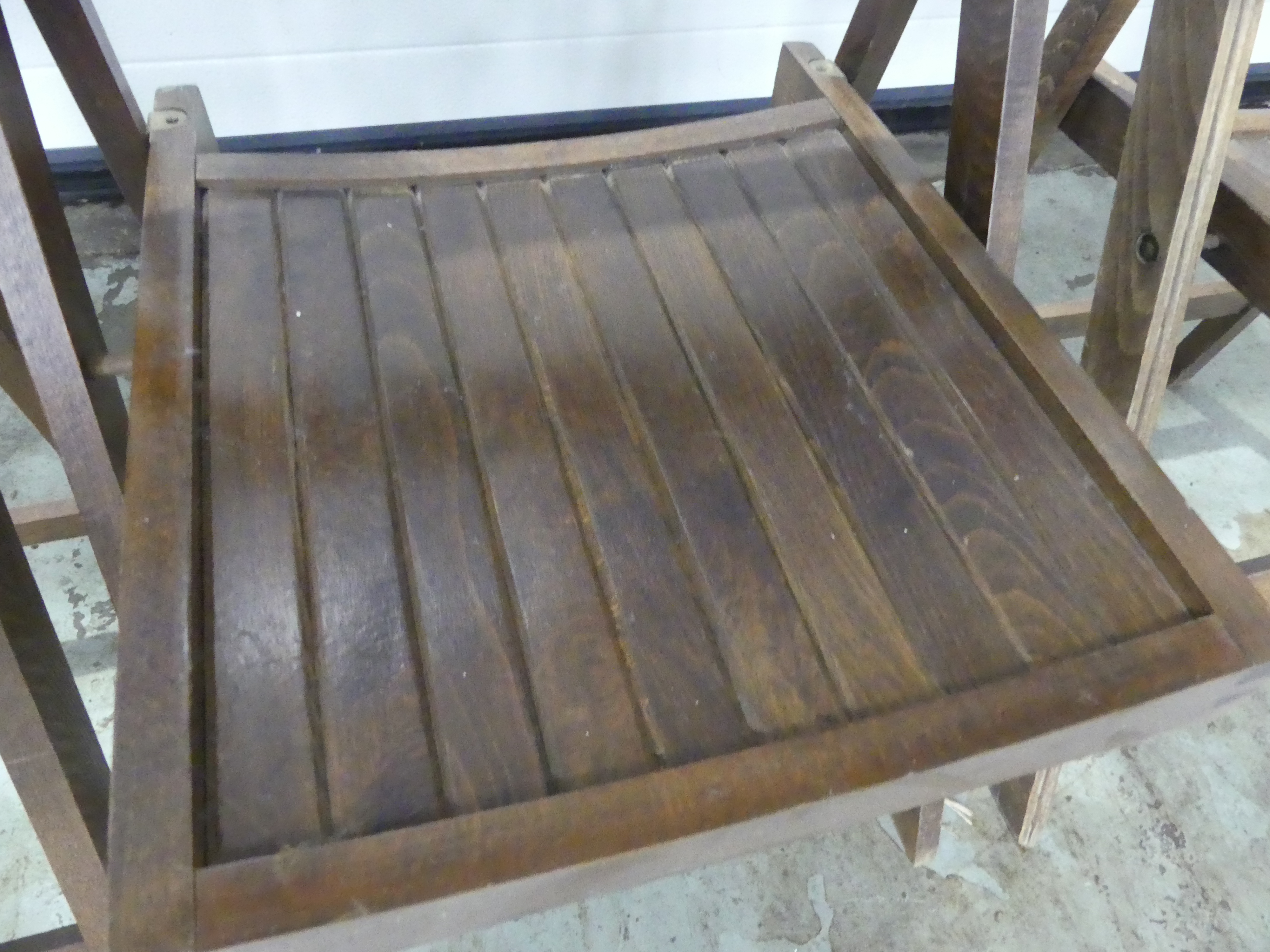 3x Vintage klapstoel, zithoogte 42cm 