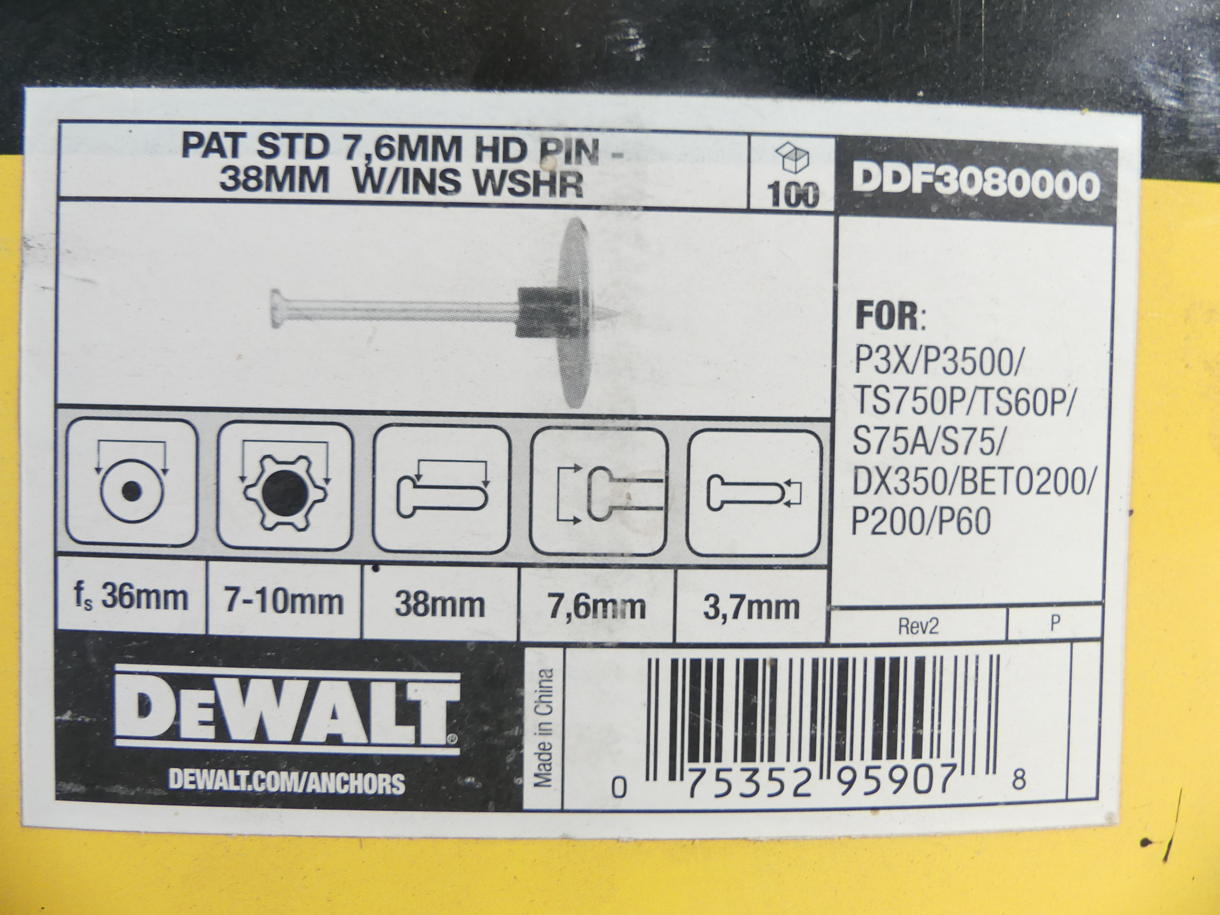 2x DeWalt pat std wshr