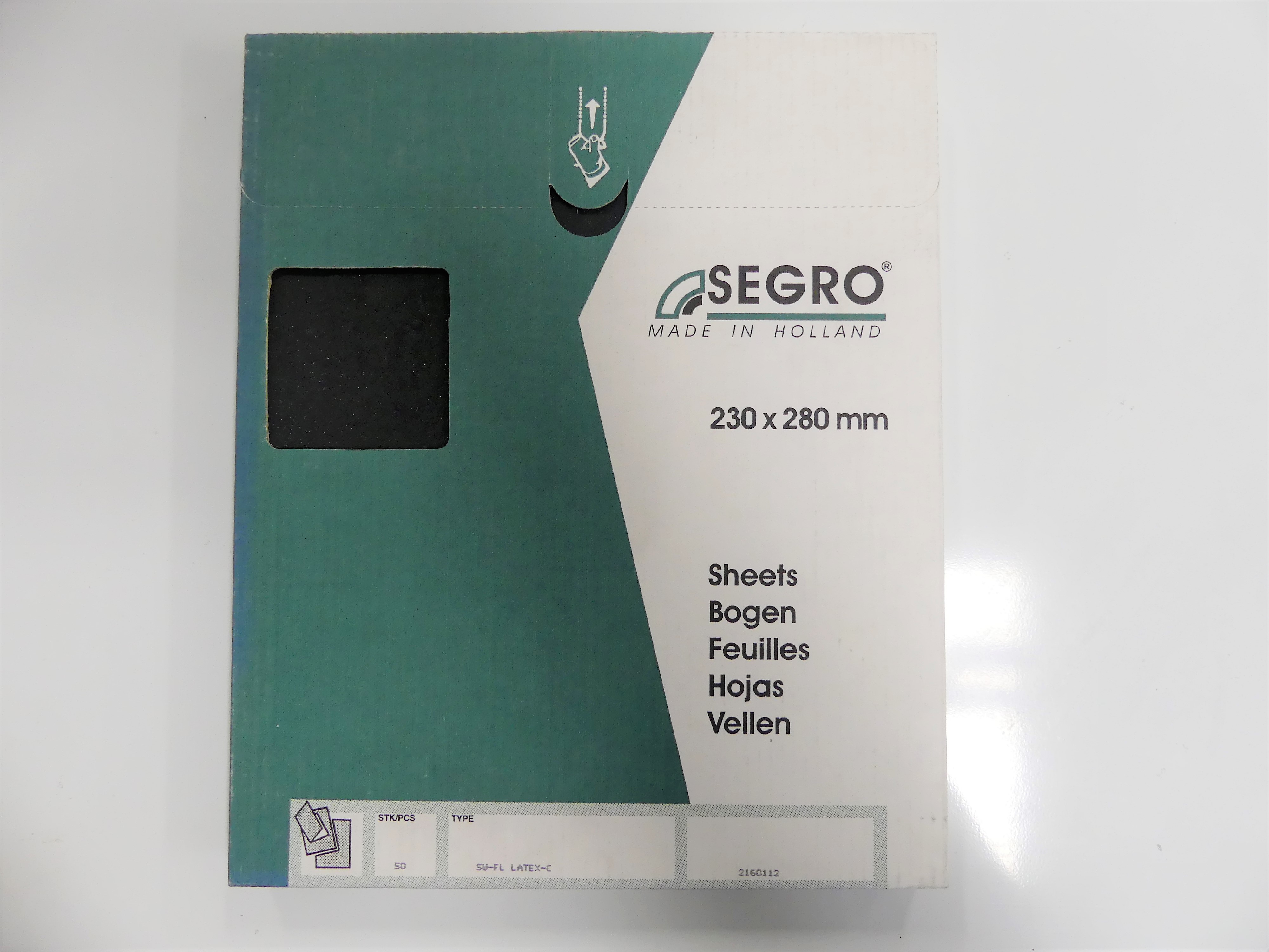 1 Verpakking Segro schuurvellen 230x280 mm, 50 stuks, SW-FL Latex-C
