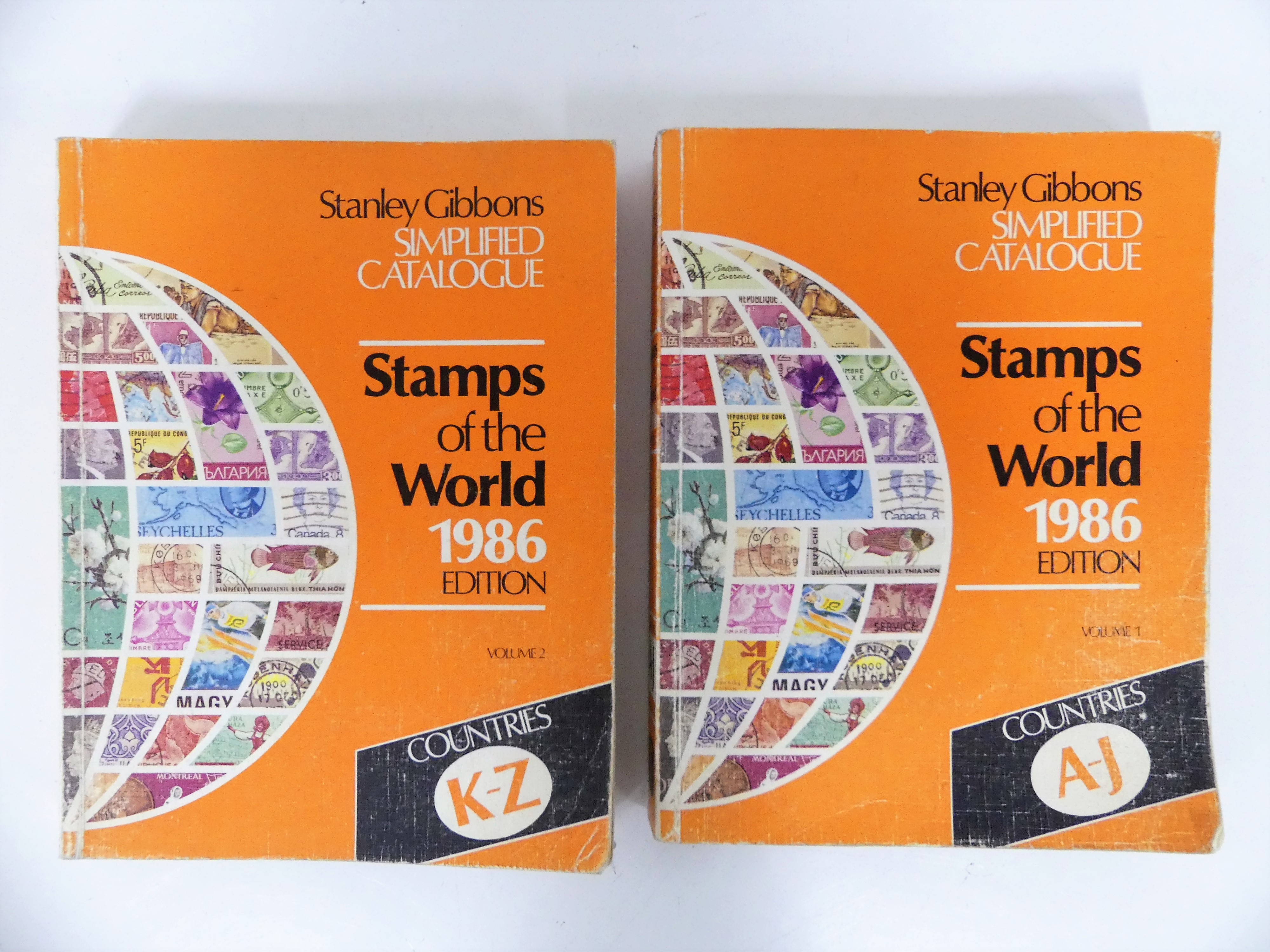 2x Stanley Gibbons postzegel catalogus 1986, deel I en deel II
