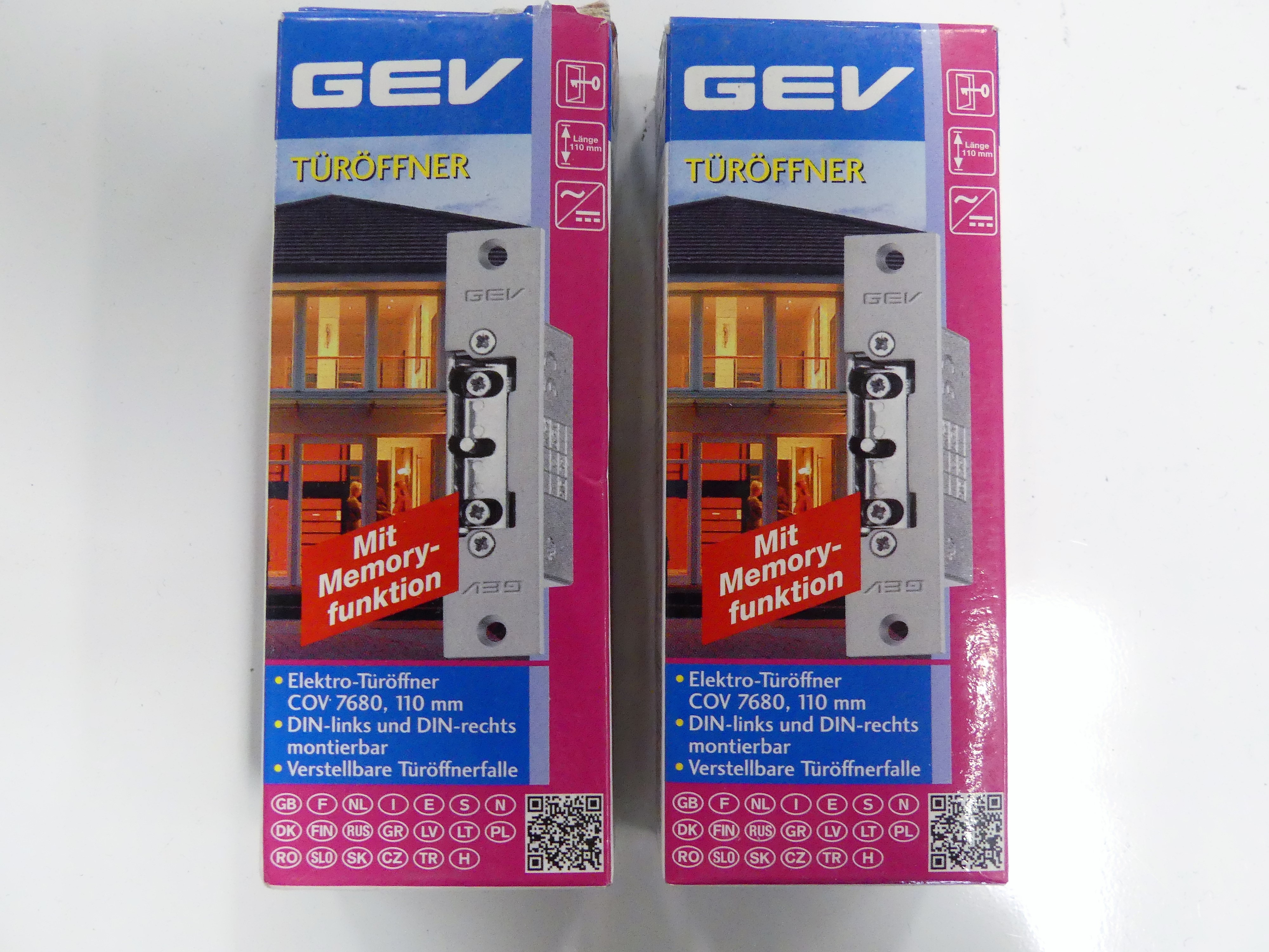 2x GEV elektrische deuropener met ontgrendeling 007680  