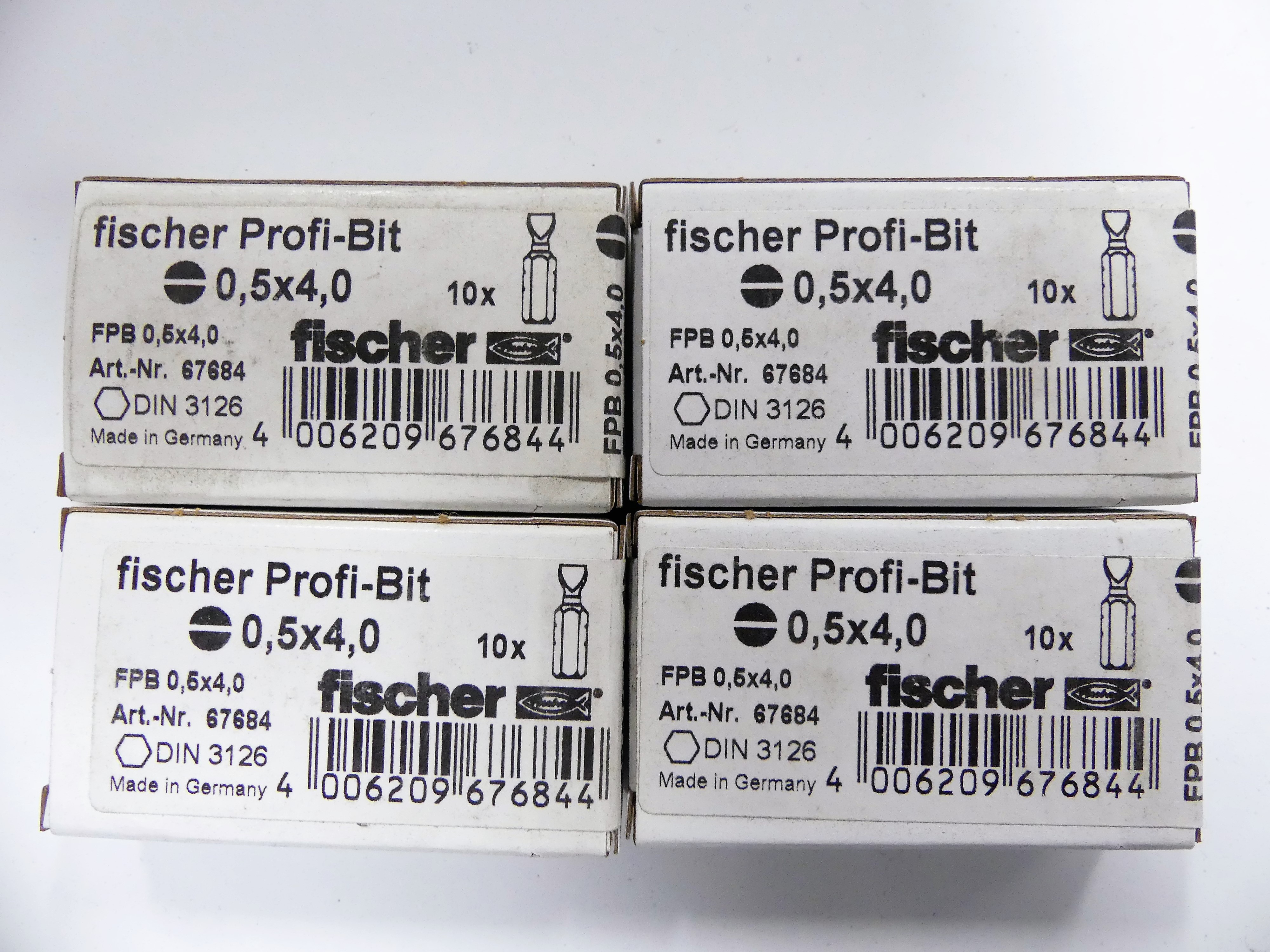 4x 10 stuks Fischer profi-bit 0,5x4,0  