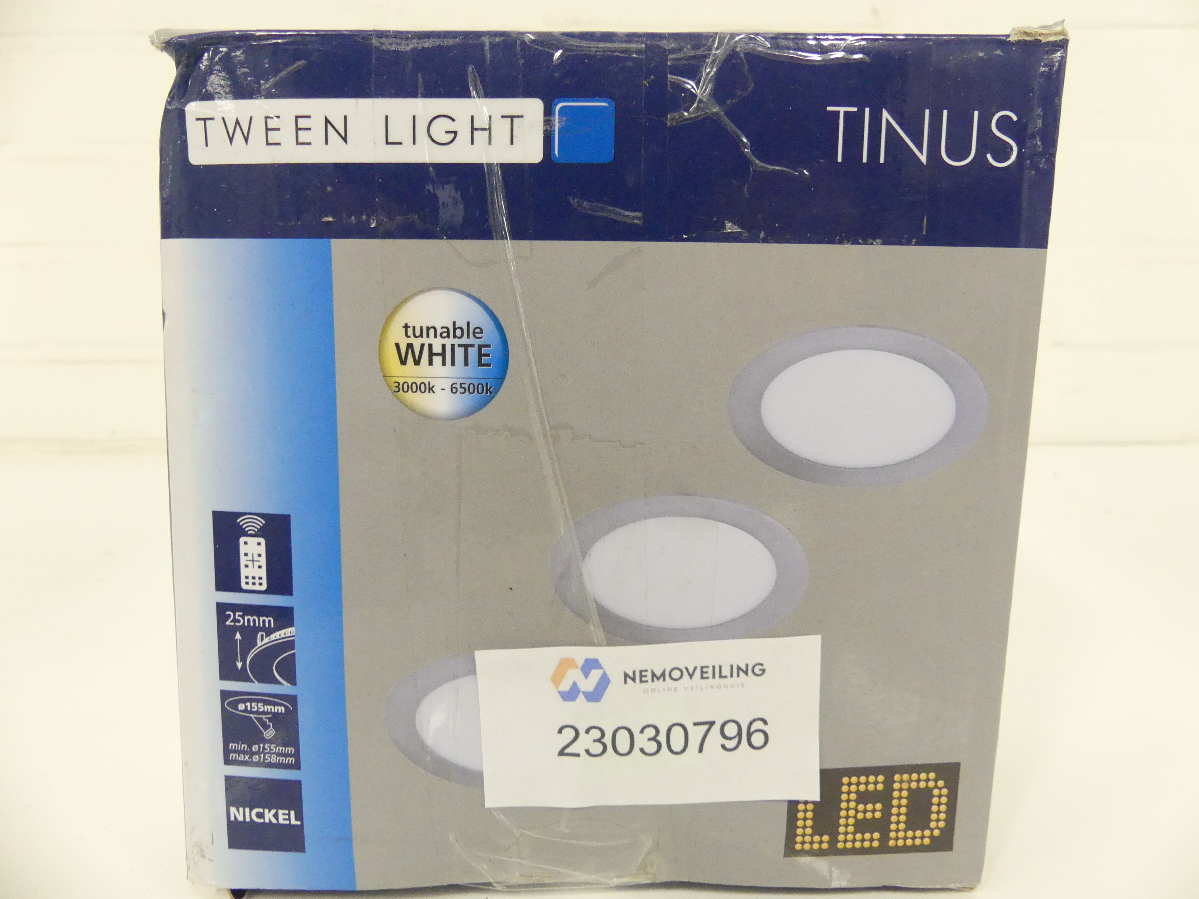 Tween lights inbouwspots Tinus 11W 155mm, tunable white 3000-6500K