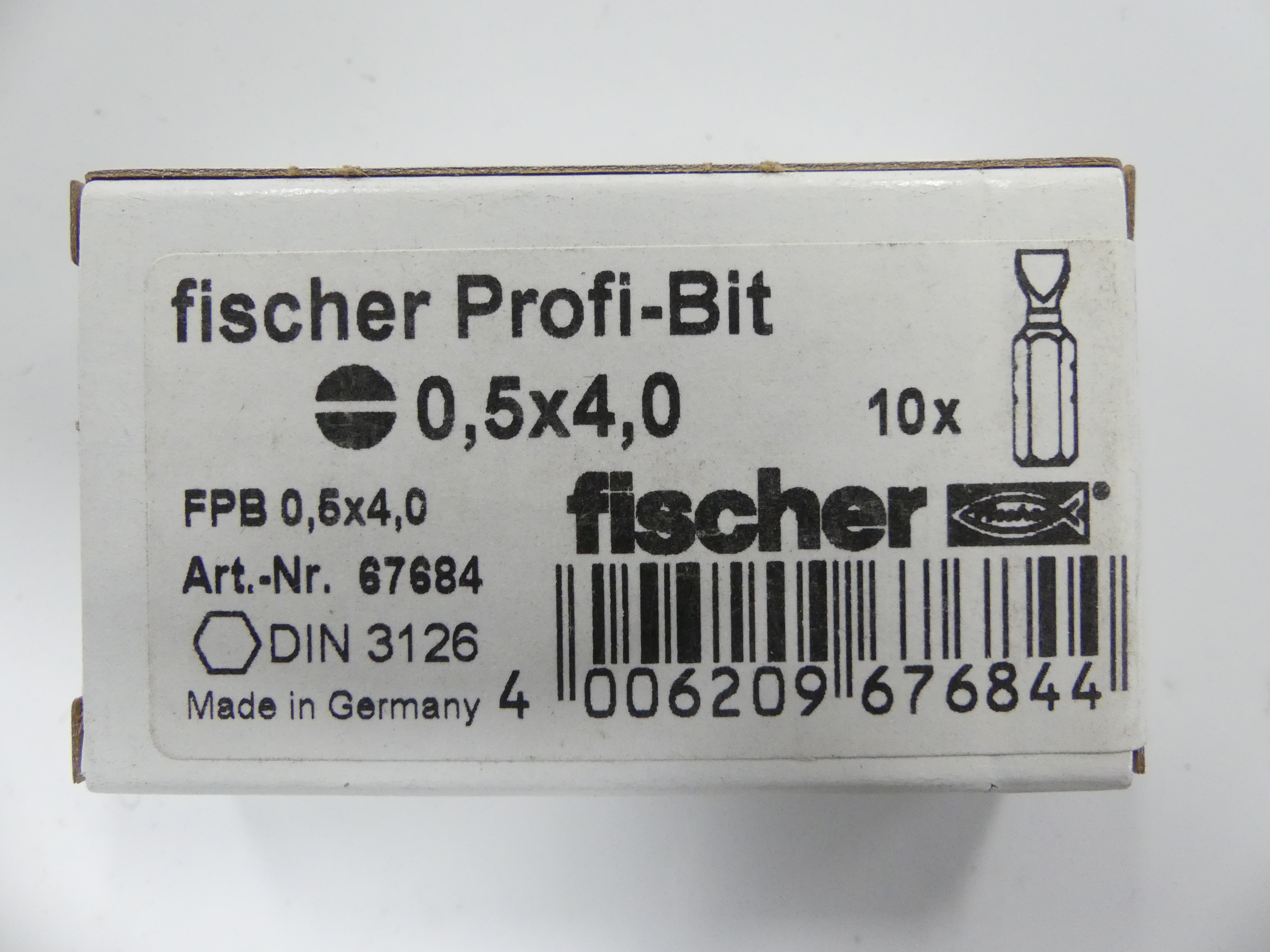 8x 10 stuks Fischer profi-bit 0,5x4,0  